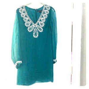 Gorgeous peacock blue date night dress